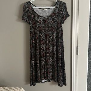 Garage size extra small flowy boho print t shirt dress
